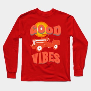 GOOD VIBES SUMMERTIME RED CAR. Long Sleeve T-Shirt